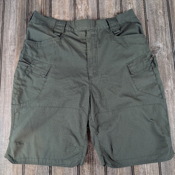 Tactical Pants Size 38 Dark Olive Green Side Cargo Pockets With Zippers - Picture 1 of 12